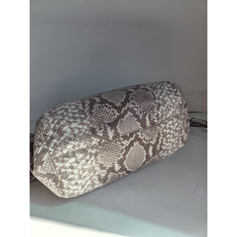 $298 Michael Kors Bag Purse Jet Set Chain Snakeskin Embossed Shoulder Cross Tote - Picture 5 of 10